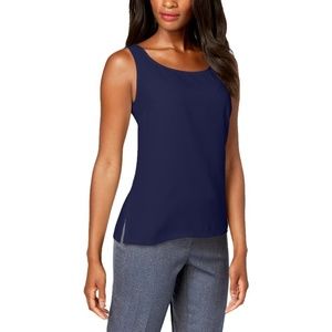 Anne Klein shirt | MIXED MEDIA CAMI NAVY Color